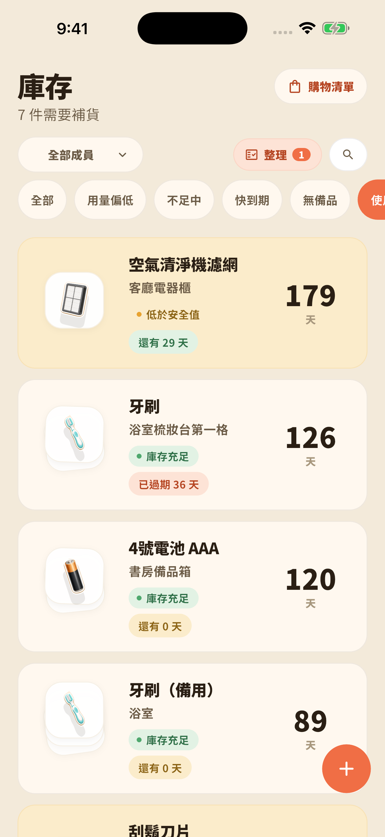 使用天數